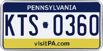 PA license plate KTS0360