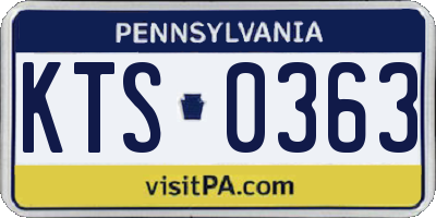 PA license plate KTS0363