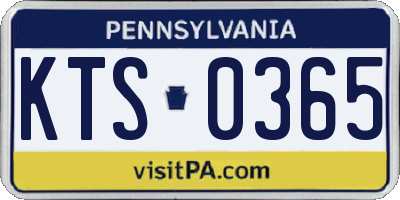 PA license plate KTS0365