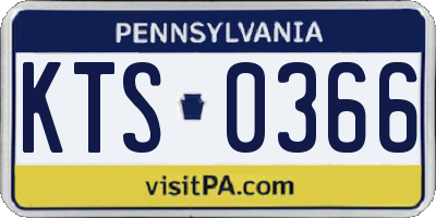 PA license plate KTS0366