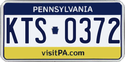 PA license plate KTS0372