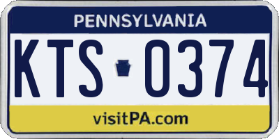 PA license plate KTS0374