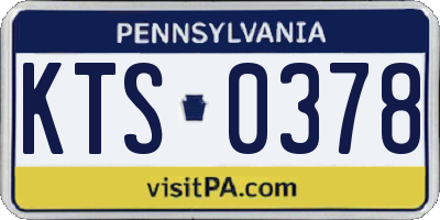 PA license plate KTS0378