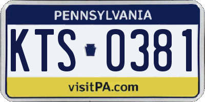 PA license plate KTS0381
