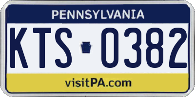 PA license plate KTS0382