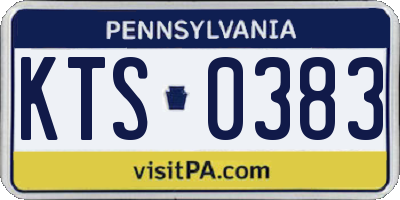 PA license plate KTS0383