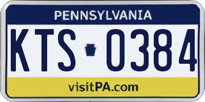 PA license plate KTS0384
