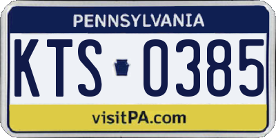 PA license plate KTS0385