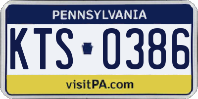 PA license plate KTS0386
