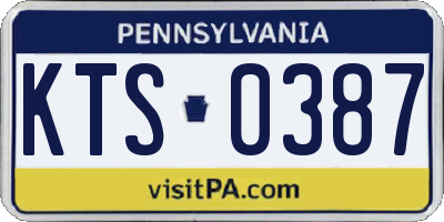 PA license plate KTS0387
