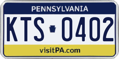 PA license plate KTS0402