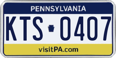 PA license plate KTS0407