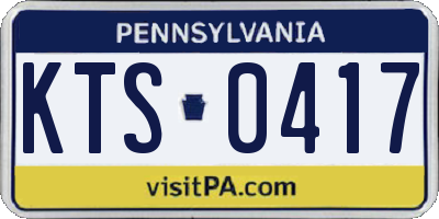PA license plate KTS0417