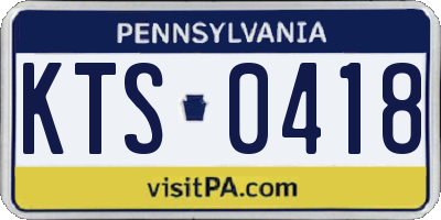 PA license plate KTS0418