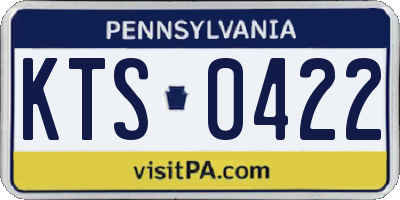 PA license plate KTS0422