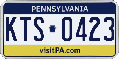 PA license plate KTS0423