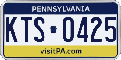 PA license plate KTS0425