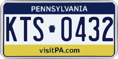 PA license plate KTS0432