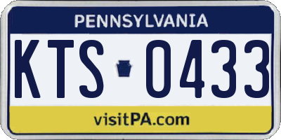 PA license plate KTS0433