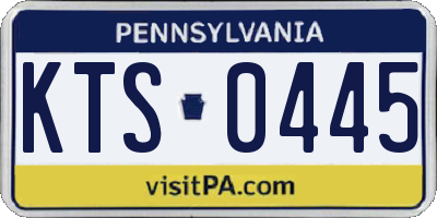 PA license plate KTS0445