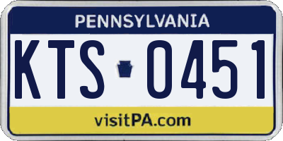 PA license plate KTS0451