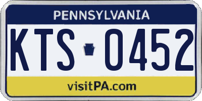 PA license plate KTS0452