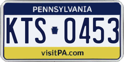 PA license plate KTS0453