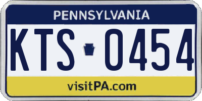 PA license plate KTS0454