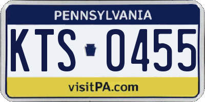PA license plate KTS0455
