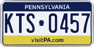 PA license plate KTS0457