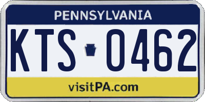 PA license plate KTS0462