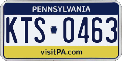 PA license plate KTS0463