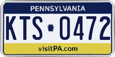 PA license plate KTS0472