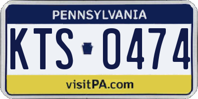 PA license plate KTS0474