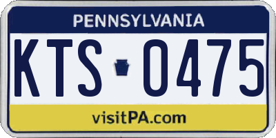 PA license plate KTS0475