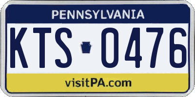 PA license plate KTS0476