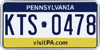 PA license plate KTS0478
