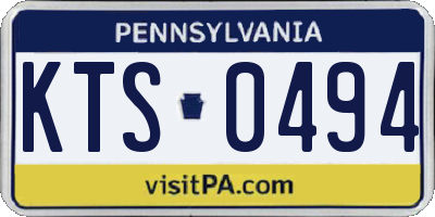 PA license plate KTS0494