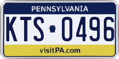 PA license plate KTS0496