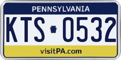 PA license plate KTS0532