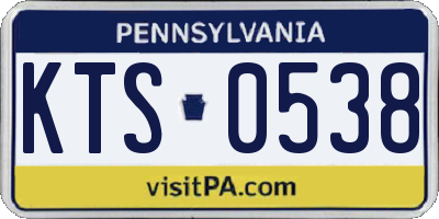 PA license plate KTS0538