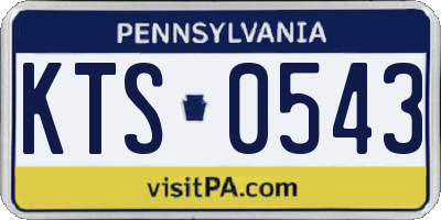 PA license plate KTS0543