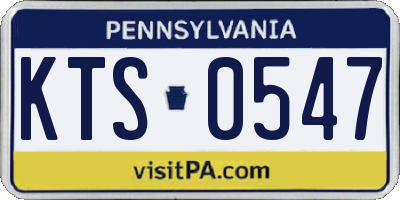 PA license plate KTS0547