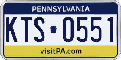 PA license plate KTS0551