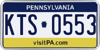 PA license plate KTS0553