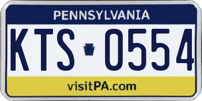 PA license plate KTS0554