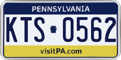 PA license plate KTS0562