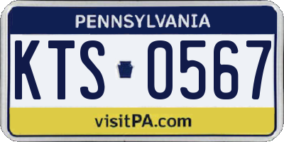 PA license plate KTS0567