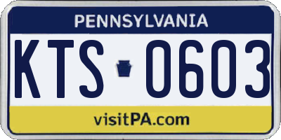 PA license plate KTS0603