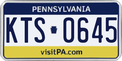 PA license plate KTS0645